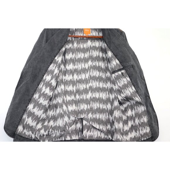 Hugo Boss Mens Blazer Sz 42R Charcoal Gray Cotton Blend Old Money Preppy Career - Picture 4 of 13
